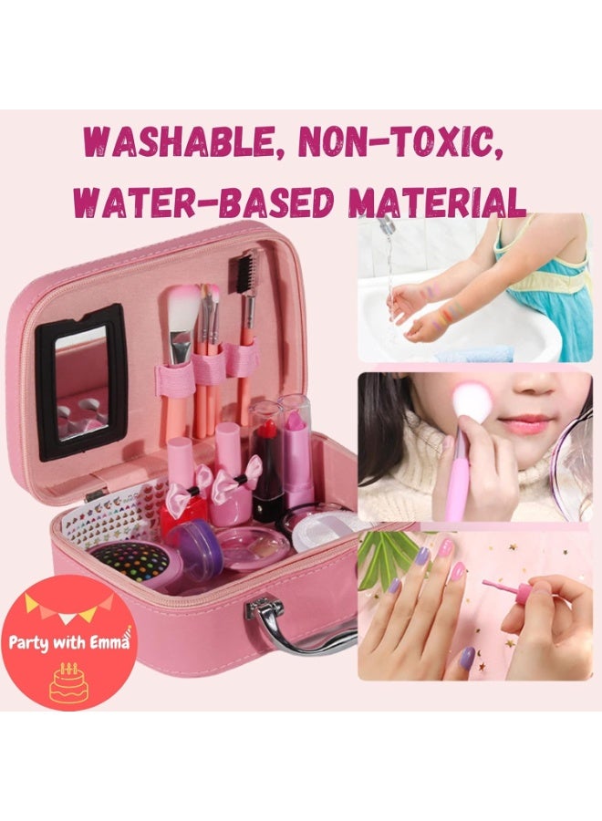 TAPIT Kids Makeup Kit for Girl Real Washable Kit for Little Girls Unicorn Mermaid Girls Makeup Set with Cute Princess Cosmetic Purse Pretend Play Toy Toys for Little Girl (Mermaid Box) - Image 3